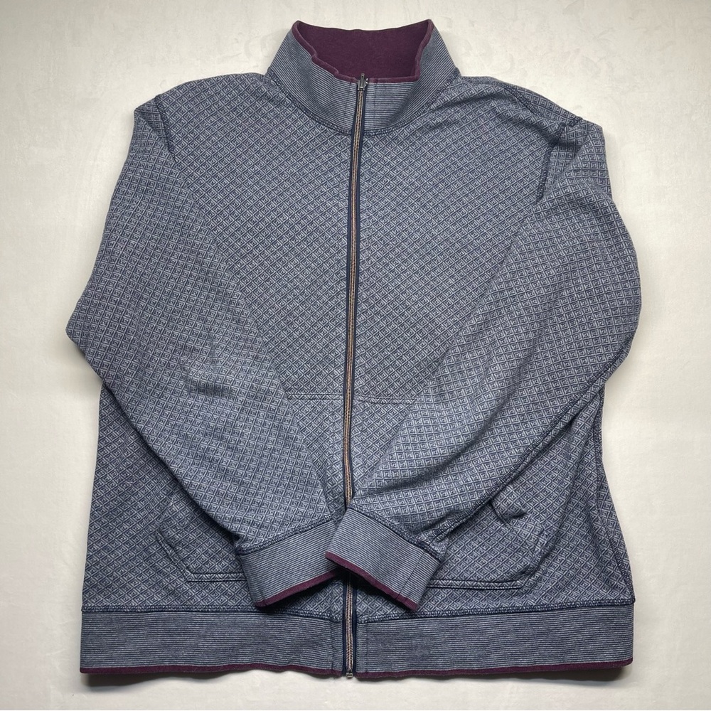 Robert Graham Men’s Gray Purple Reversible Full Zip Jacket Men’s XL - Fits Large